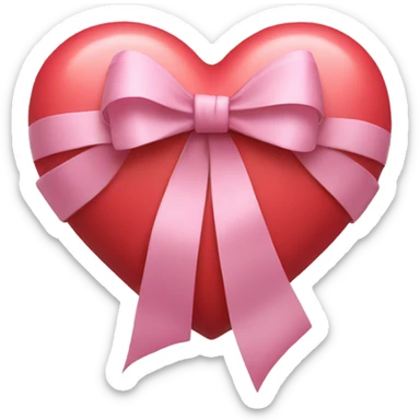 heart with bow on top sticker