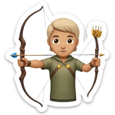 a guy shooting while holding his mouse sticker