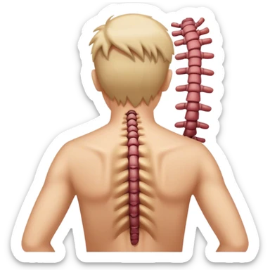bad bodily posture, messed up spine, suffering from scolisosis sticker