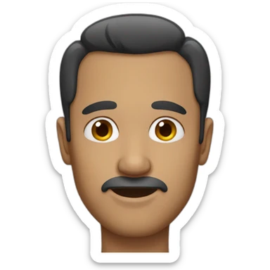 A man with conjoined eyebrows sticker