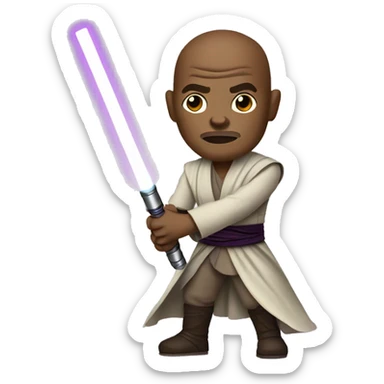 mace windu with purple light saber sticker