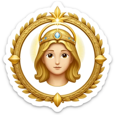 holy saint emblem with halo and divine light sticker