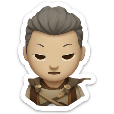 appa avatar the last airbender with grey arrow on forehead sticker