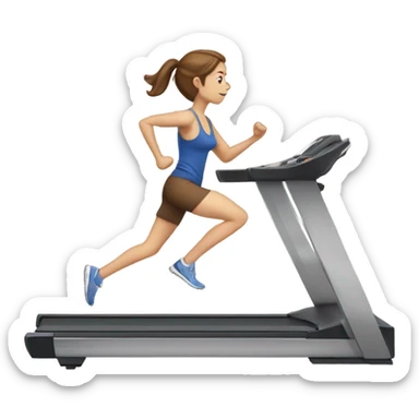 white girl with brown hair on treadmill sticker