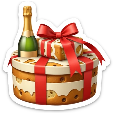 Panettone regali spumante natale sticker