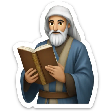 Nizami Ganjavi persian medieval author with a book in hands sticker