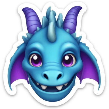Cute Dragon with blue and purple eyes  sticker
