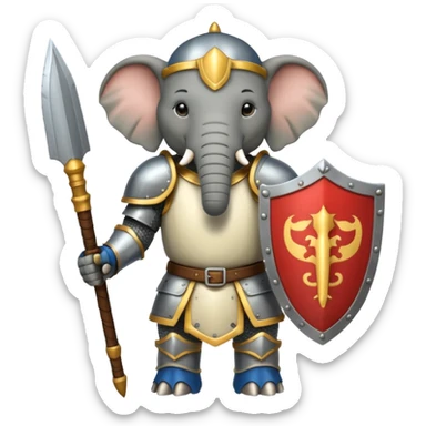 ELEPHENT KNIGHT WITH SHIELD sticker