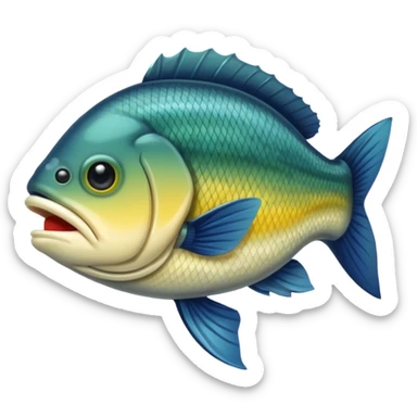 curved bass fish sticker