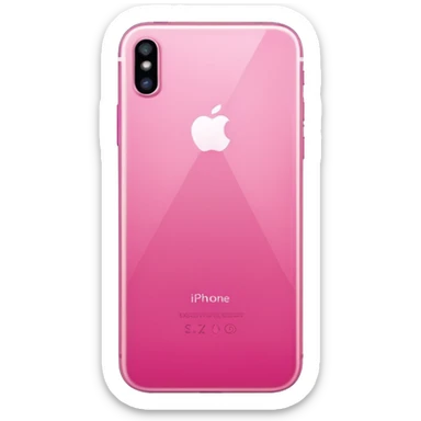  pink  pink iPhone lying flat, sleek modern design, soft reflections, realistic style, minimal background, isolated on transparent background sticker