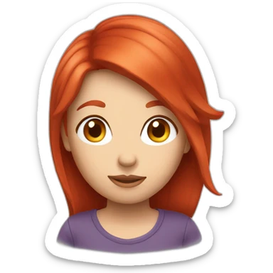 Red hair giel sticker