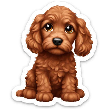red cockapoo puppy sticker