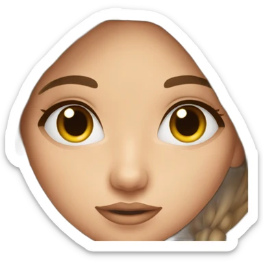 girl with brown hair and lash extensions sticker