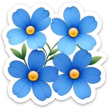 blue flowers  sticker