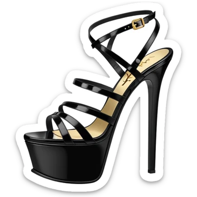 Ysl heel sandal  TRIBUTE PLATFORM SANDAL black PATENT LEATHER sticker
