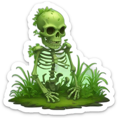 overgrown swamp skeleton sticker