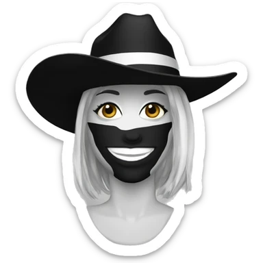 Hat face texas dancer black & white sticker