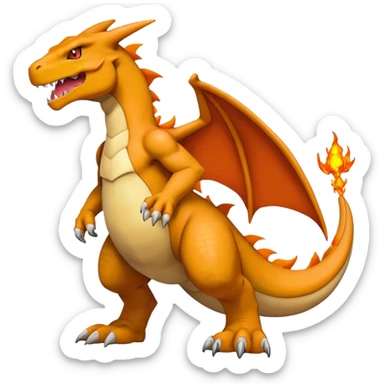 Cool edgy Agumon-Charizard-Digimon, full body  sticker