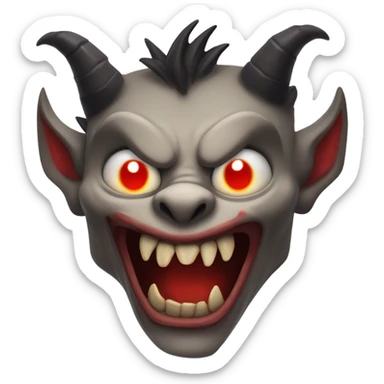 Scary demon sticker