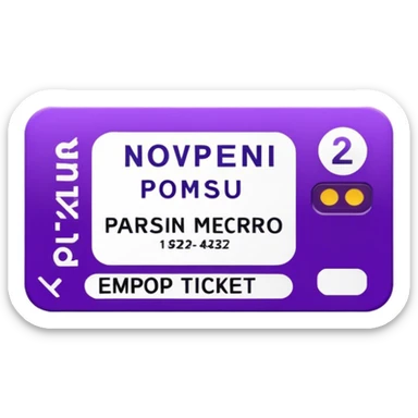 Parisien metro purple ticket  sticker