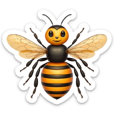 Lebah dadanya warna orange dan ekornya warna hitam  sticker
