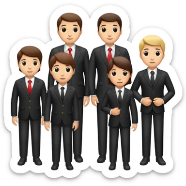 lots of people in suits on the cover of the textbook sticker