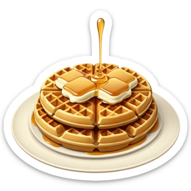 Waffles in a plate sticker