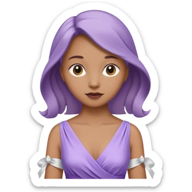 soft purple dress white ribbon sticker