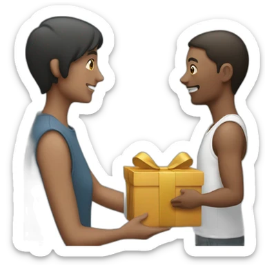 person gifting to another person sticker