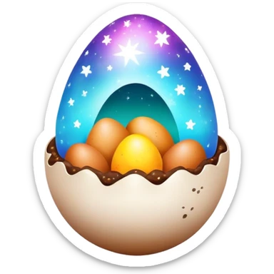 magical poop easter cosmic egg landscape  sticker