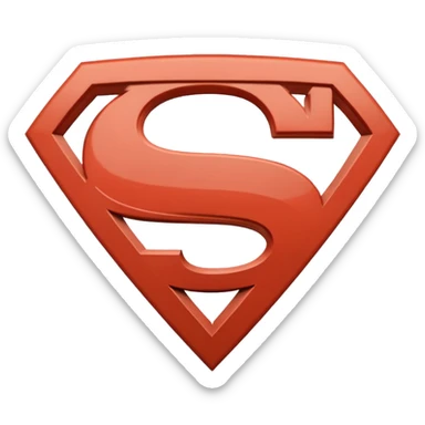 Beige and white Superman symbol sticker