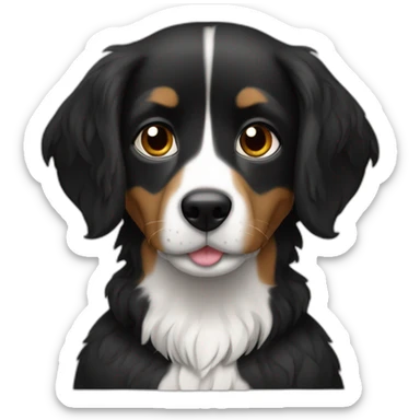 Perro negro con pelo parecido a lord farquad  sticker