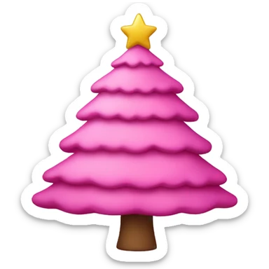 Pink Christmas tree sticker