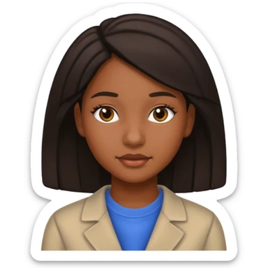 American female black highschool student sticker