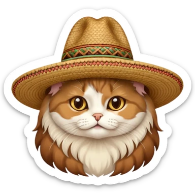 mexican hat persian cat sticker