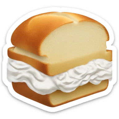 cut sandwich bread filled with whipped cream sticker