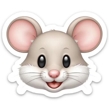 cartoon mouse with big round ears and a happy face sticker