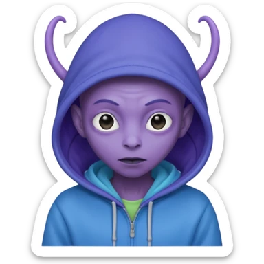 Aliens Purple pastel, having antennas, hoodie but not overhead sticker