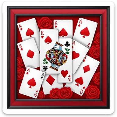 Walled with cards and roses sticker