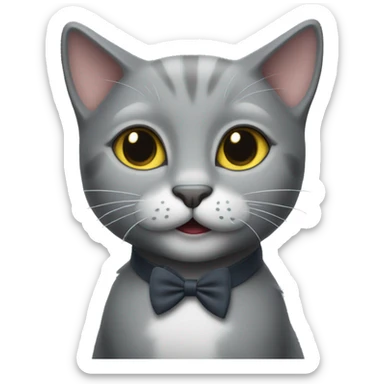 A tap dancing grey kitty  sticker