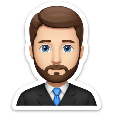 Man lawyer with blue eyes and short brown hair y barba sticker