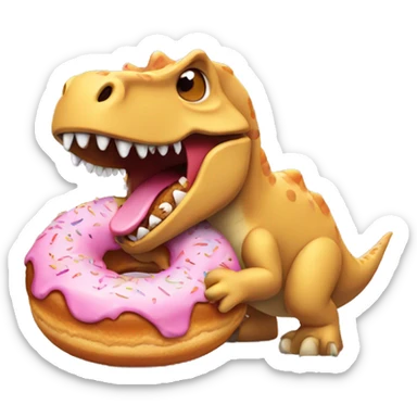 dino eating a donut sticker
