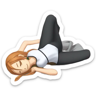 laying down sleeping full body Asuna anime sword art online one piece swim suiting  sticker