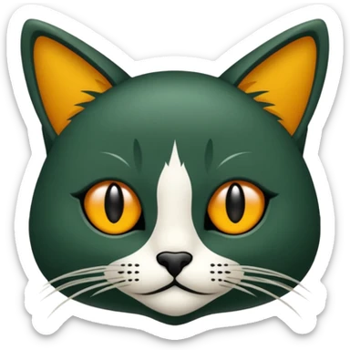 Uçan bir Kedi ve ve arkasından kovalayan bir cadı sticker