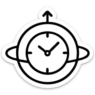 Planet Neptune with a clock inside of it sticker