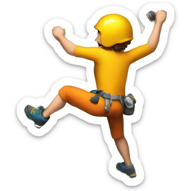 a climber climbing a rock climbing wall sticker