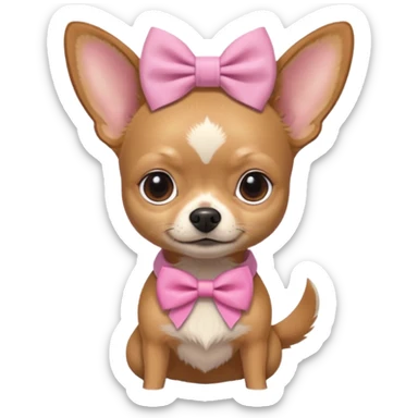 A Chihuahua with pink bow stranger Things character costume sticker