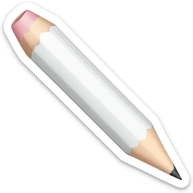 white colored pencil with a sharp white tip sticker