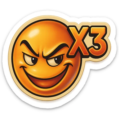 grin EVIL LOOk , Make it say "X3"" sticker