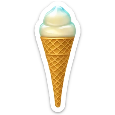 opal Crystal ice cream scoop on gold waffle cone sticker